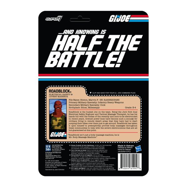 G.I. Joe ReAction Figures Wave 3 - Roadblock PSA Fashion - Image 3