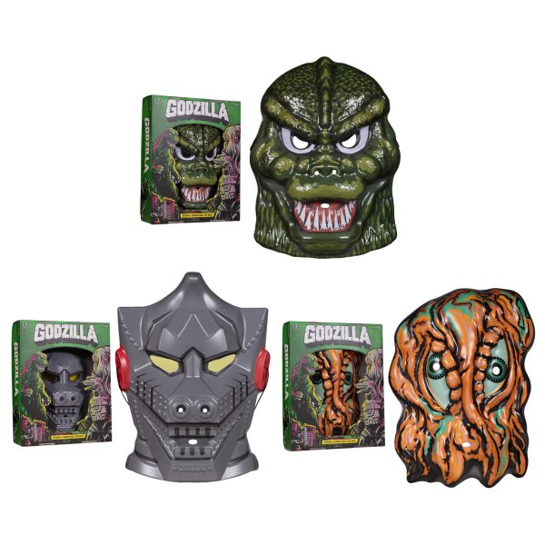 Toho Masks - Godzilla (Green), Mechagodzilla (Grey) & Hedorah (Orange) Online Hot Sale