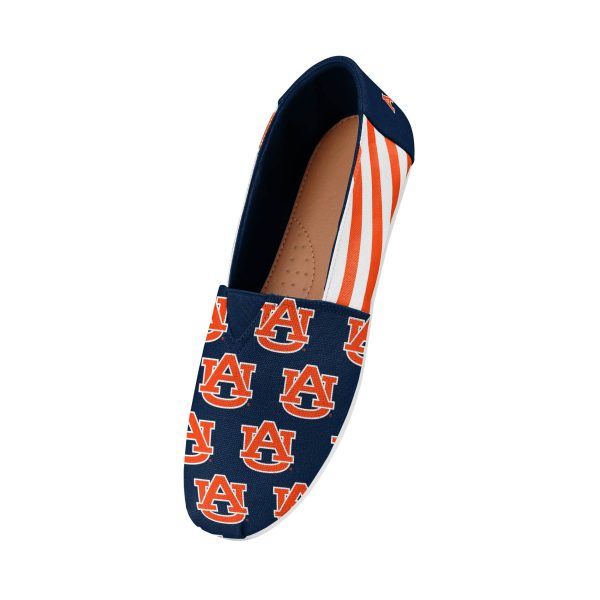 Auburn Tigers NCAA Womens Stripe Canvas Shoes Fashion - Image 2