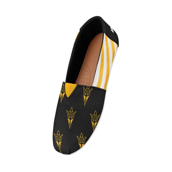 Arizona State Sun Devils NCAA Womens Stripe Canvas Shoes For Discount - Image 2